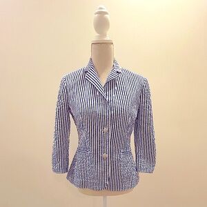 Ralph Lauren Cotton Striped Blazer - Seersucker Cotton Jacket